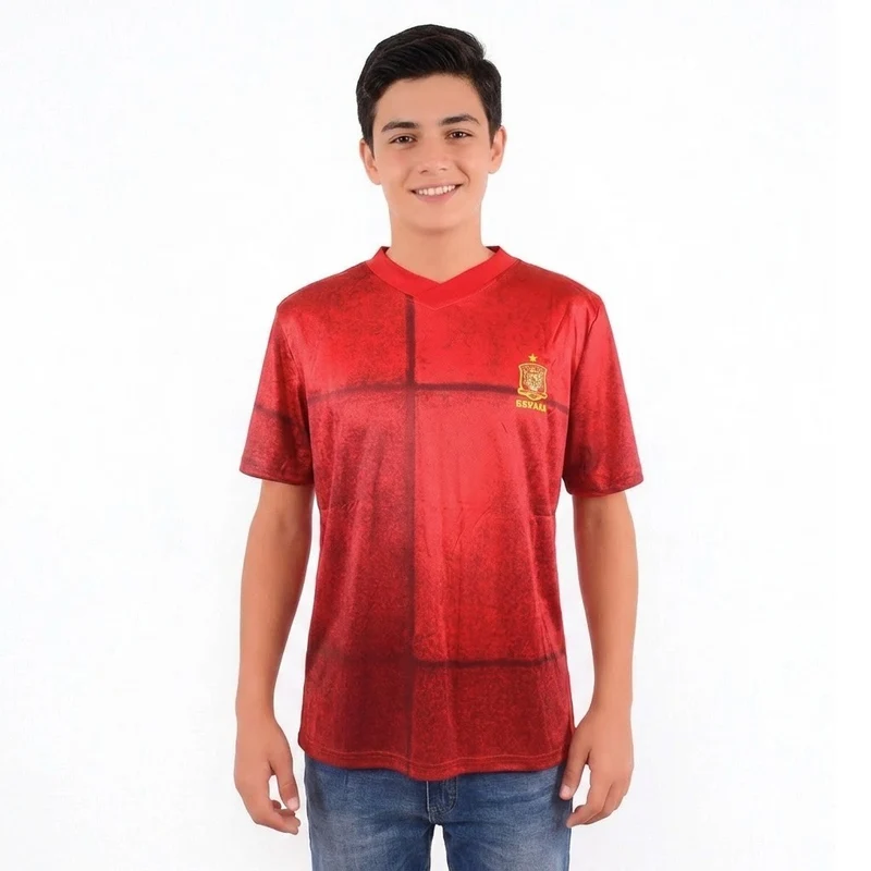 Spanien FanShirt Fußball T-Shirt WM EM Trikot Unisex V-Ausschnitt - Camiseta de España para Aficionados al Fútbol | Mundial, Eurocopa, Unisex Cuello en V