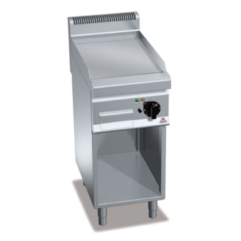 Grillade électrique lisse Berto’s d'exposition – Plaque acier satiné, inox