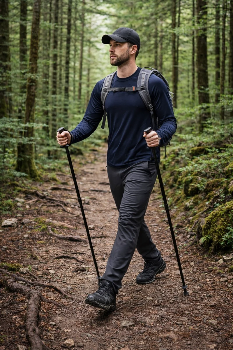 Nordic Walking Stöcke Set Alu verstellbar Antishock leicht für Damen Herren