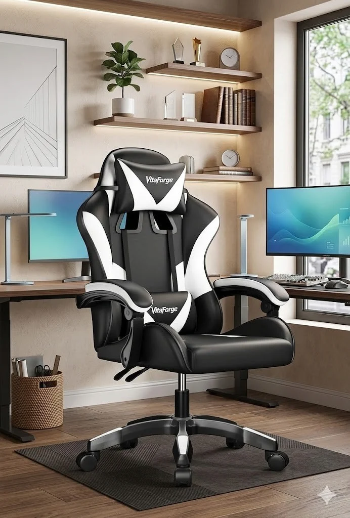 Gaming Stuhl ergonomisch Bürostuhl höhenverstellbar Drehstuhl 360°