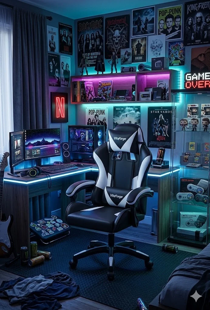 Gaming Stuhl ergonomisch Bürostuhl höhenverstellbar Drehstuhl 360°