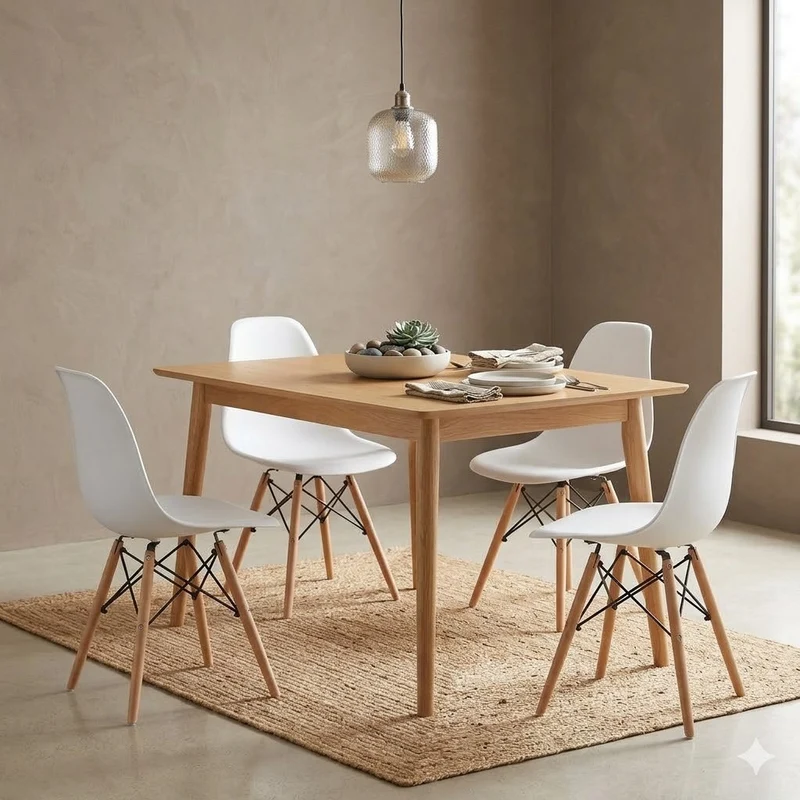 4er Set Esszimmerstühle modern Kunststoff Küchenstuhl Wohnzimmer Stühle Holzbeine 3 Farben