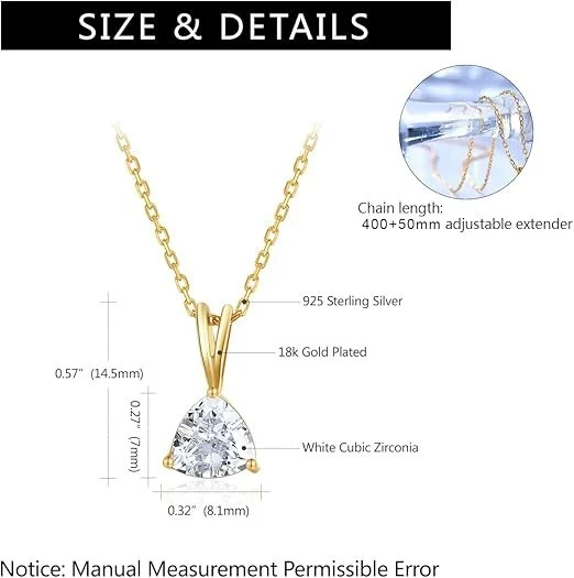 Damen Halskette 925 Silber vergoldet Zirkon Anhänger elegant Geschenk