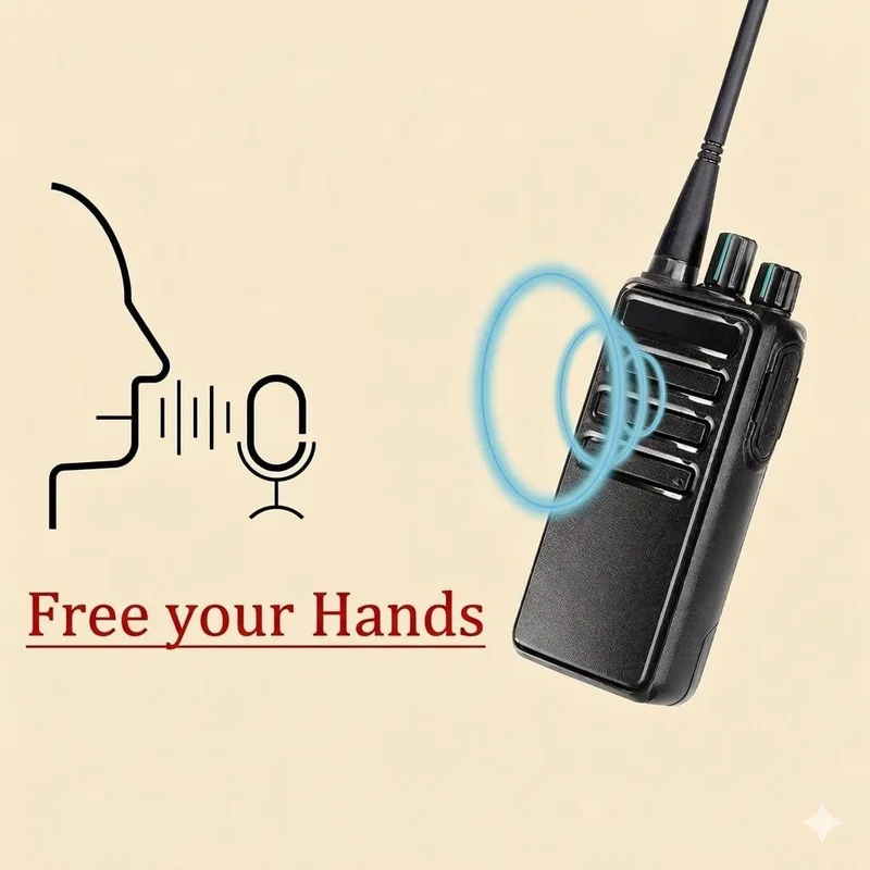 PMR446 Walkie Talkie 2er Set VOX Headset Funkgerät Notruf Klonfunktion