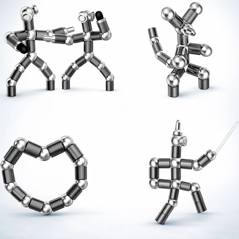 Magnetischer Kugelschreiber Multifunktion Stressabbau Stift Schwarz Gadget
