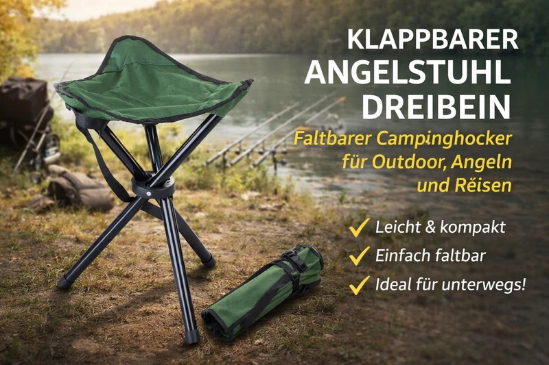 Klapphocker Dreibein Campinghocker Faltbar Outdoor Festival Angelstuhl