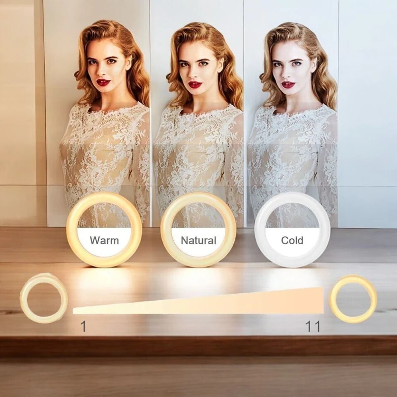 6,3 " LED Ring Licht Studioleuchten Produktfotografie Ringlicht dimmbar 3 Farben