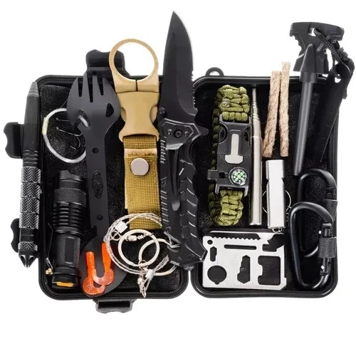 Survival Set 32in1 wasserdicht – Outdoor Notfall Kit für Camping, Bushcraft & Trekking