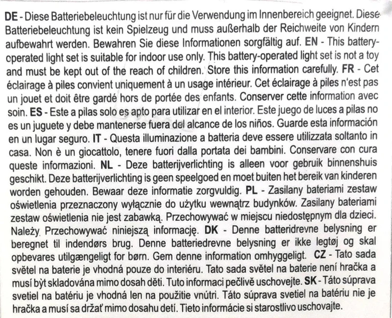 Micro-Drahtlichterkette 120 cm – 10 LEDs, transparente Box, Innenbereich