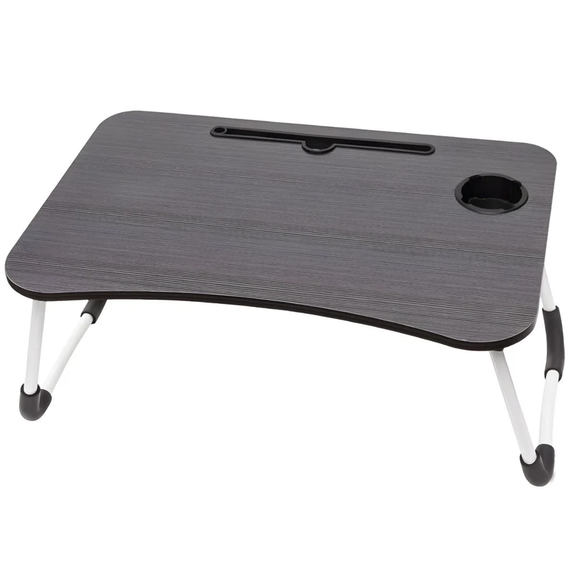 Klappbarer Laptoptisch 60x40 cm Betttisch Laptop Tablett Tisch für Sofa Schwarz