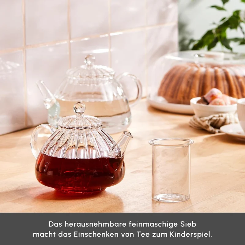 Karaca Lori Glas Teekanne 0,6–1,2L mit Glasgriff – Türkischer Teekocher 🍃