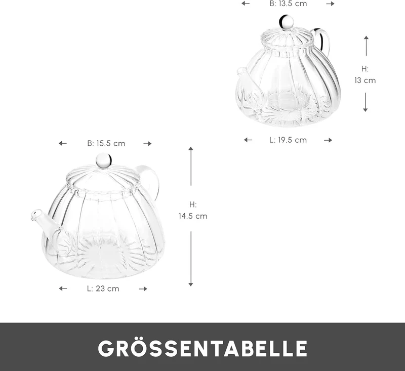 Karaca Lori Glas Teekanne 0,6–1,2L mit Glasgriff – Türkischer Teekocher 🍃