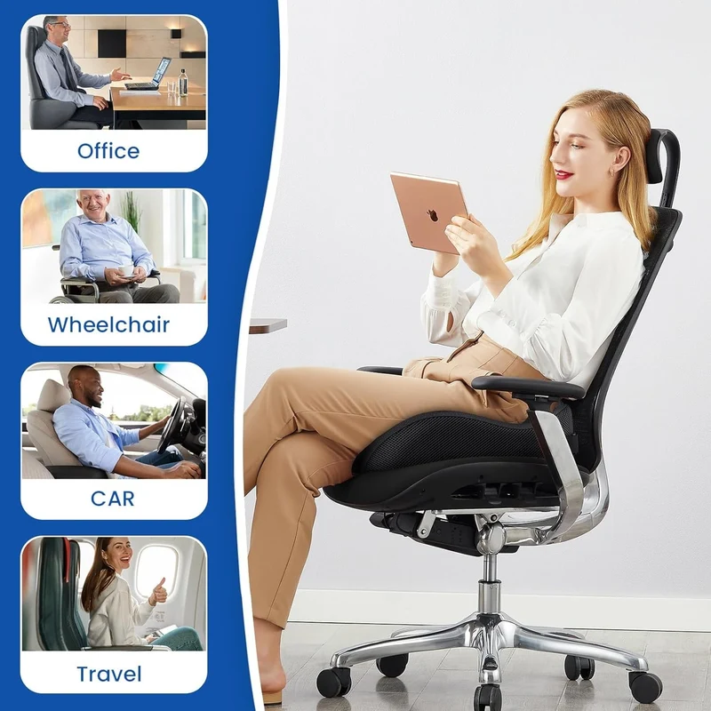 Orthopädisches Sitzkissen 💺 Memory Foam Ergonomisch für Büro & Auto