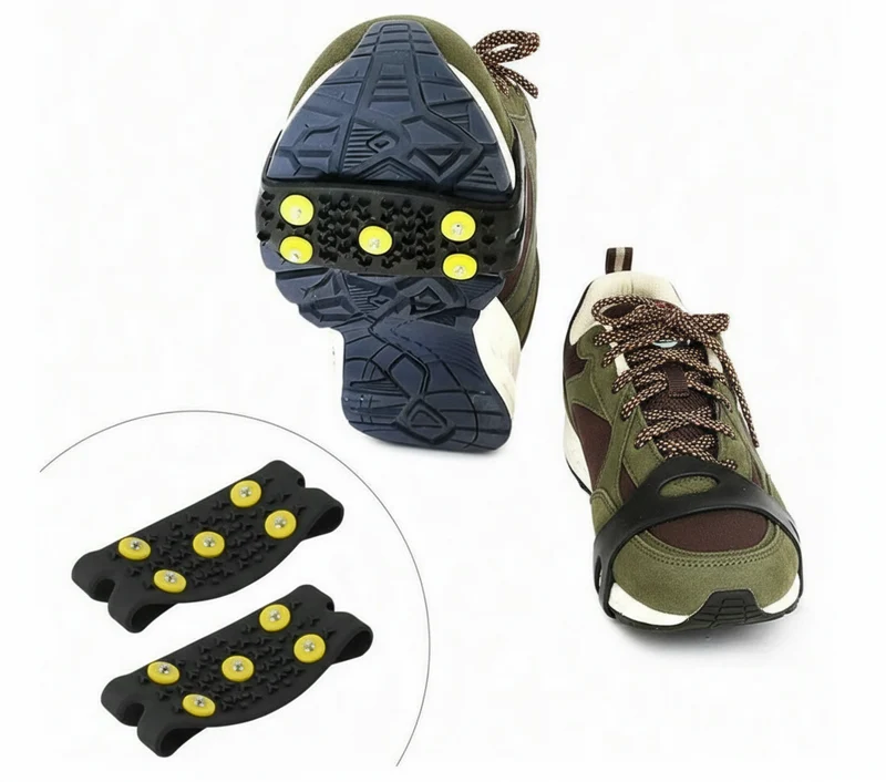 Anti Rutsch Schuhüberzüge Eisspikes 5 Zähne Outdoor Schnee 1 Paar