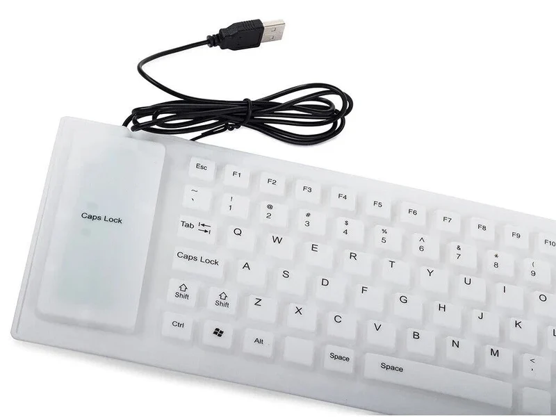 Flexible Silikon Tastatur USB – Wasserfeste faltbare Soft Touch Tastatur