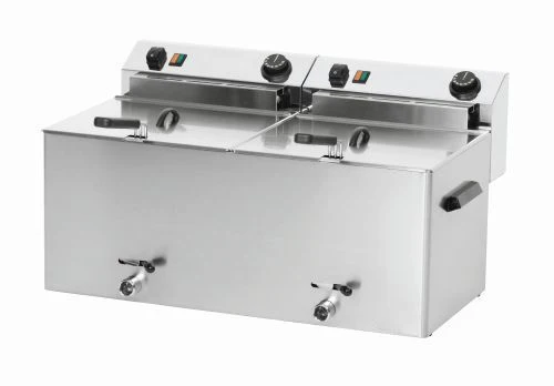 Friteuse électrique Pro 400 V – À poser, inox, cuve simple ou double 10 à 20 litres