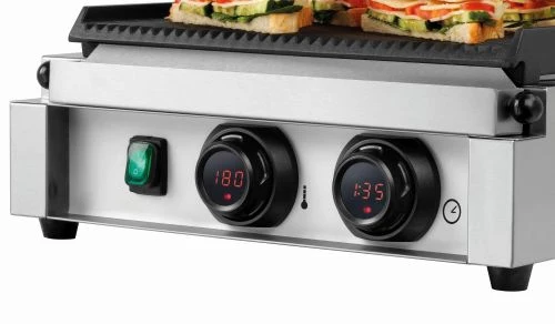 Grill panini professionnel inox et fonte 50°C à 300°C