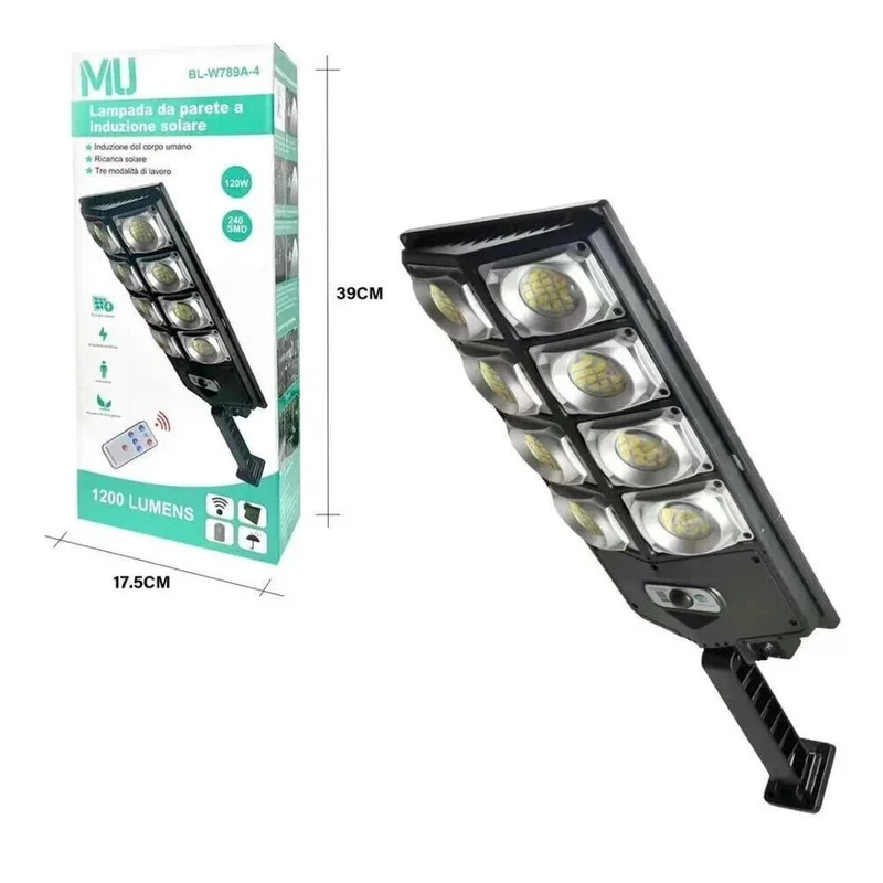 120W Solar LED Wandleuchte Außen Bewegungsmelder Modern IP65 6V