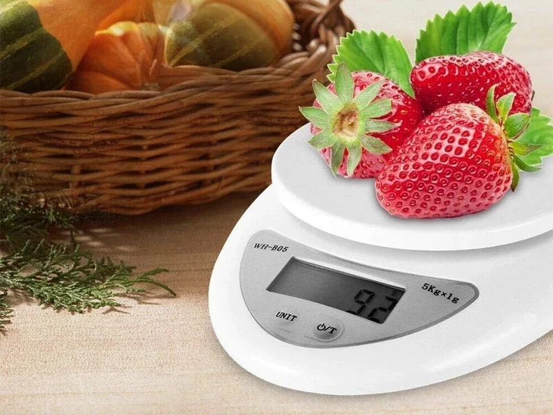 Digitale Küchenwaage mit Schüssel 5 kg LCD Waage TARA Messbecher Weiß ✅✅✅