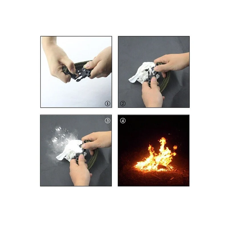 Survival Armband 5in1 Paracord mit Kompass Feuerstarter Outdoor