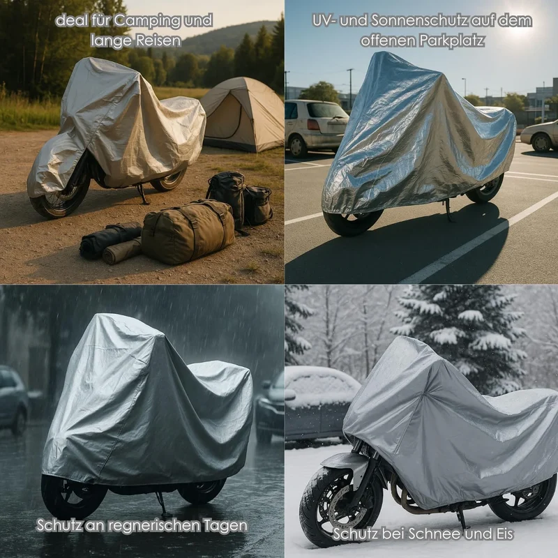 Wasserdichte Motorrad Abdeckung 205 × 125 cm – Schutzhülle für Roller, Moped & Motorrad