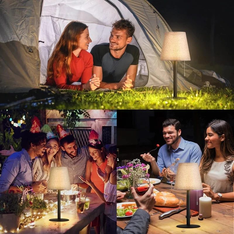 LED Akku Tischleuchte 💡 Dimmbar 3 Stufen USB Nachttischlampe Modern