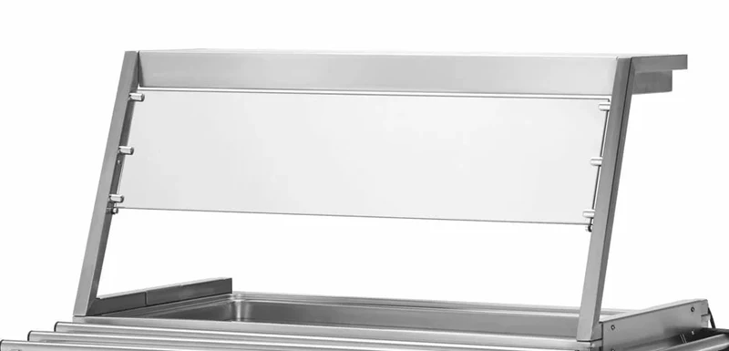 Rehausse avec pare-haleine sans éclairage pour chariot Bain-Marie PROFI 4x GN 1/1