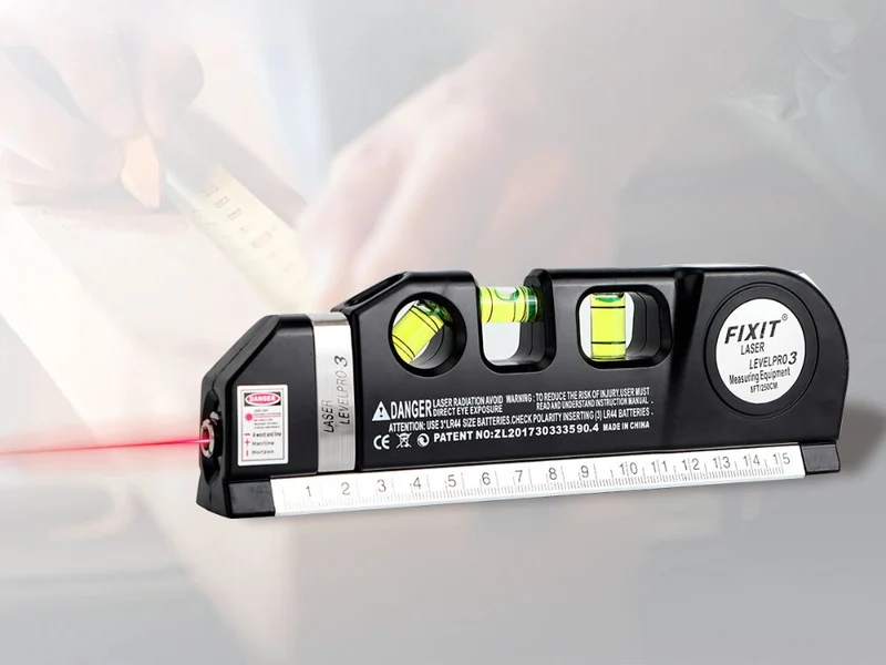 Laser Wasserwaage 3in1 mit 2,5m Maßband und USB-Aufladung – Präzises Nivelliergerät