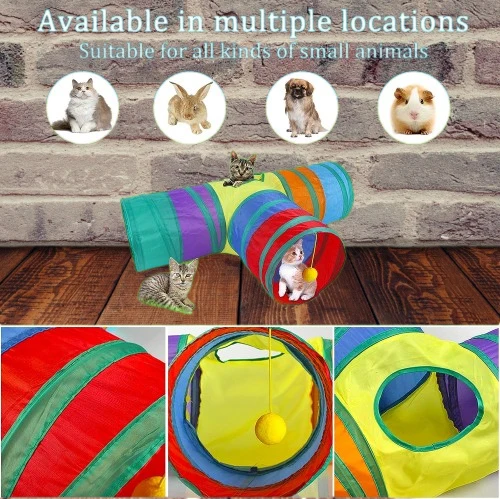 Katzenspielzeug Set 33 tlg. mit Katzentunnel Mäuse Bälle Federn Katzen Spielzeug