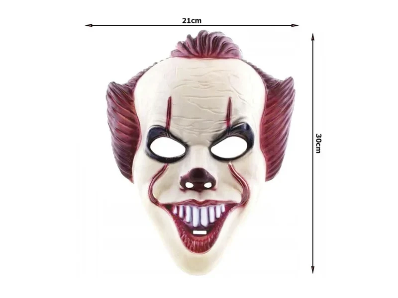 Halloween Pennywise Clown Maske – Horror Cosplay Maske für Erwachsene, Weiß