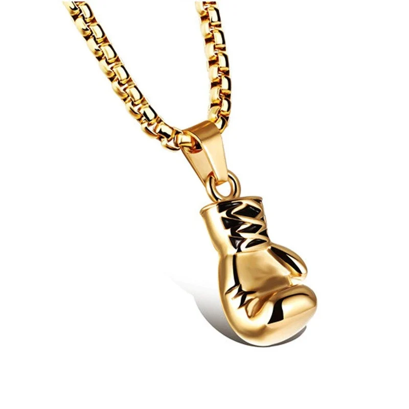 Gold Halskette mit Boxhandschuh Anhänger Schmuck Sport Geschenk
