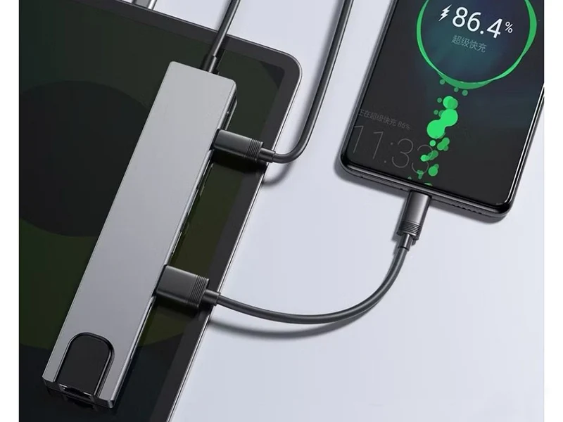 USB C Hub 8in1 Adapter HDMI 4K RJ45 SD TF Thunderbolt 3