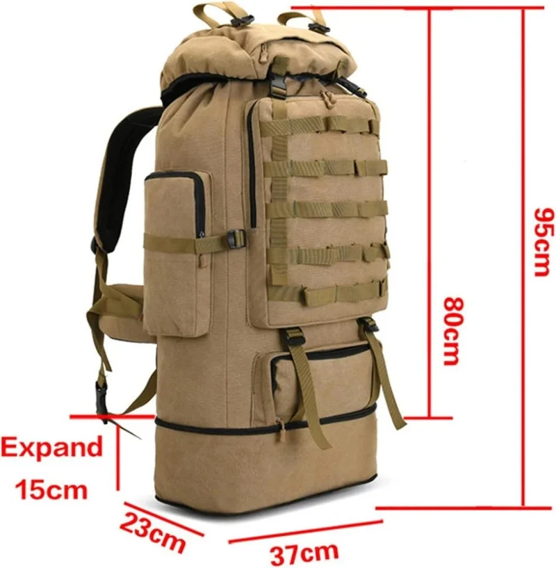 Taktischer Rucksack 100L Wasserdicht Outdoor Camping Wandern MOLLE