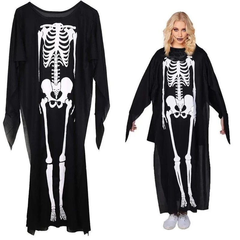 Halloween Skelett Kostüm Damen & Kinder Karneval Verkleidung Jumpsuit Cosplay 👻