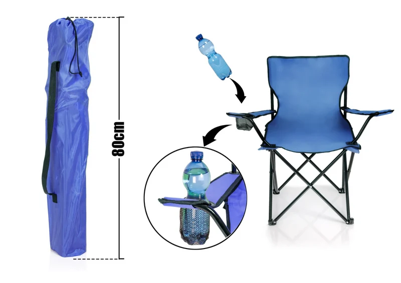 2x Klappstuhl Grün + 1x Campingtisch Schwarz Set – Faltbar mit Getränkehalter