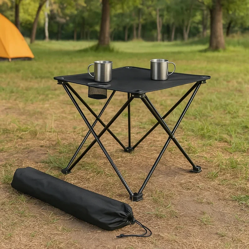 Trizand Camping Set 2x Klappstuhl Tisch faltbar Angelstuhl Outdoor mit Getränkehalter&Taschen