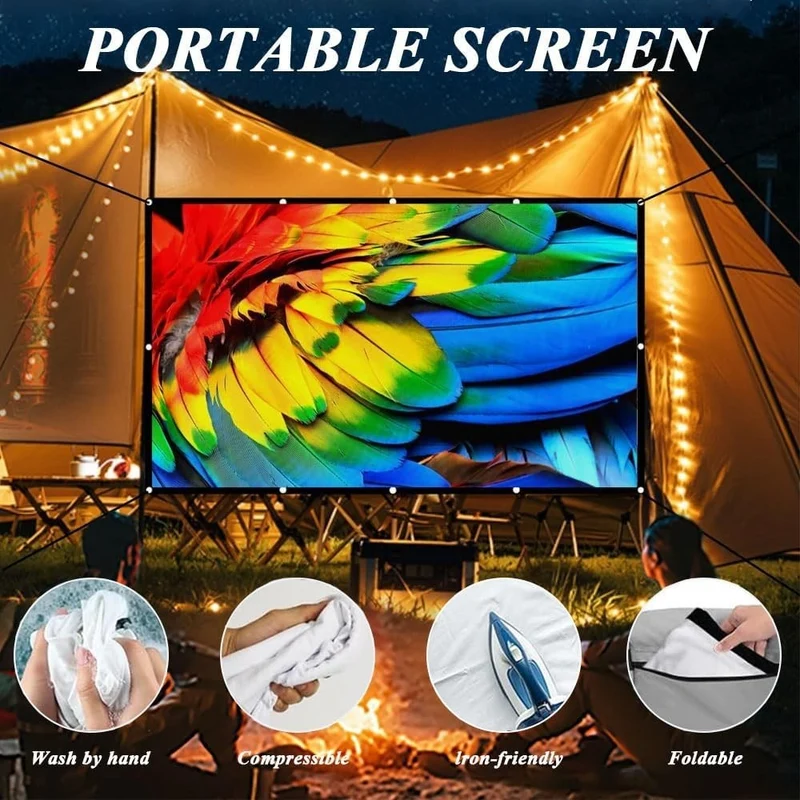 Projektor Leinwand 120 Zoll 16:9 HD Beamer Screen faltbar Heimkino Outdoor