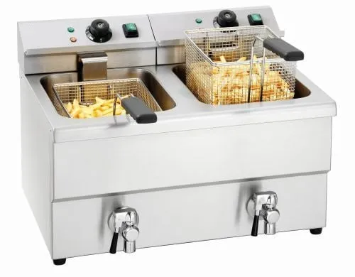 Friteuse électrique professionnelle à poser – Inox, cuve simple ou double 8 L