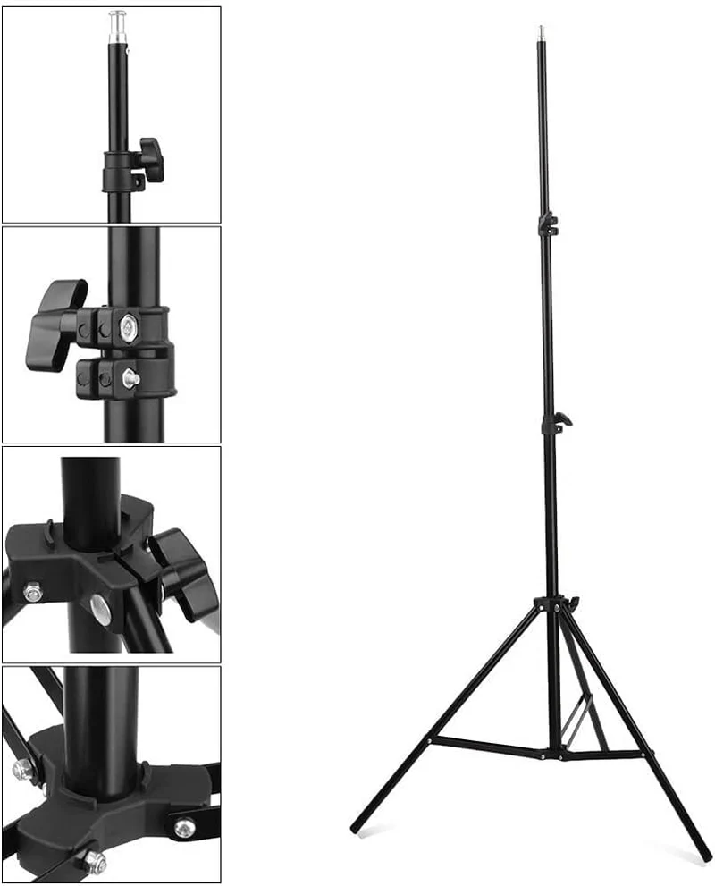 Fotostudio Set Hintergrundsystem 2x3m mit 135W LED Studioleuchte