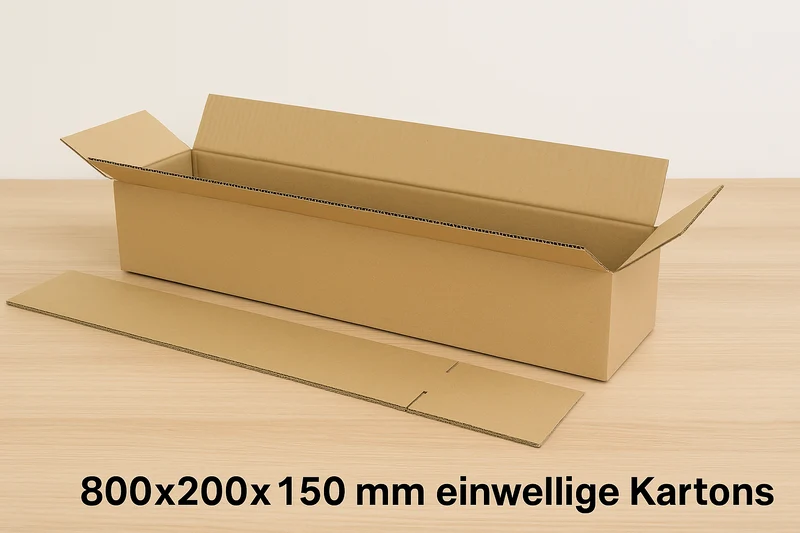 10x Versandkarton 800x200x150 mm einwellig – braun Faltkarton Set