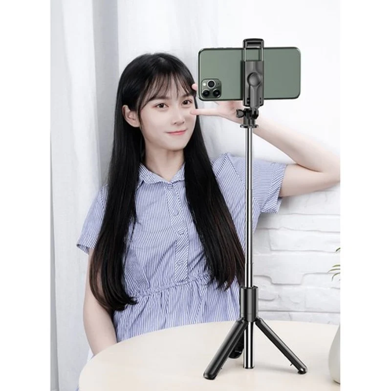 2in1 Bluetooth Selfie Stick & Stativ mit Fernbedienung – Kompakt, 360° drehbar & kompatibel mit iOS & Android