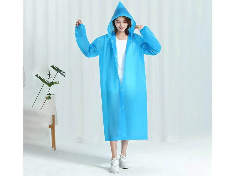 Wasserdicht Regenjacke Raincoat Regenmantel mit Kapuze Regenschutz Regenponcho-