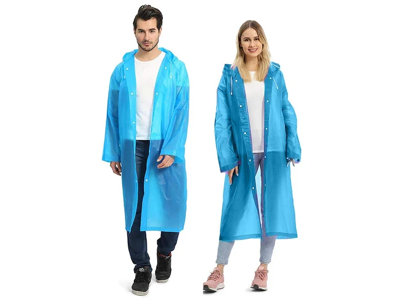 Wasserdicht Regenjacke Raincoat Regenmantel mit Kapuze Regenschutz Regenponcho-