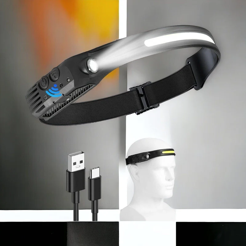 LED Stirnlampe 4Modi Kopflampe Scheinwerfer USB Wiederaufladbar Wasserdicht Camp BBT1704