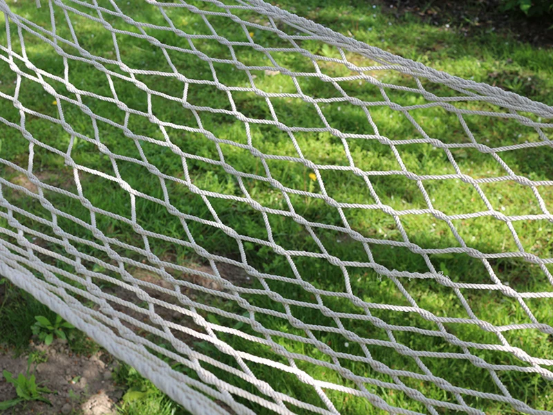 Hängematte Netz mit Holzstangen 190cm 150kg Garten Boho weiß Outdoor