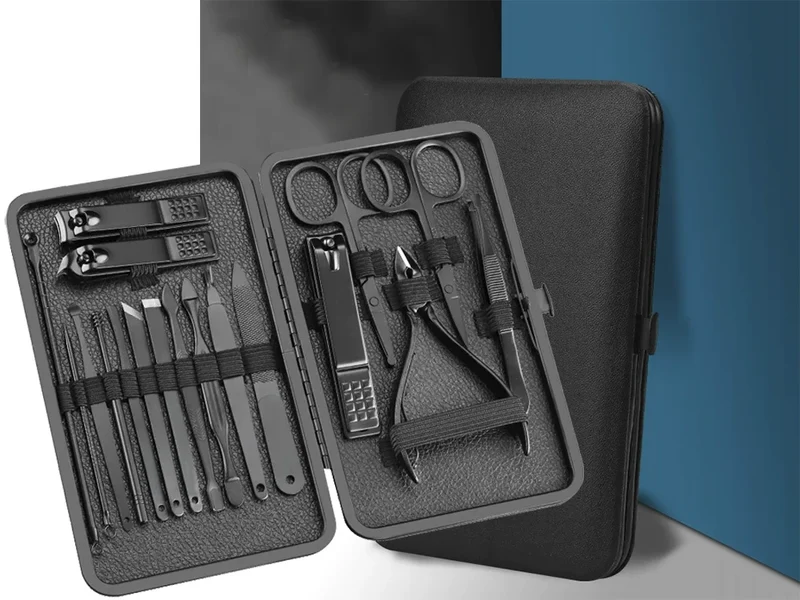 Maniküre Set 18-teilig – Nagelpflege Set mit Nagelknipser, Schere und Etui 5907451375853