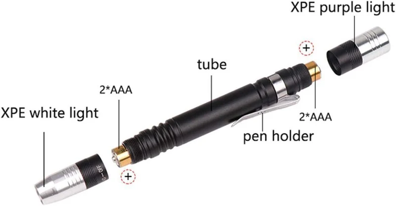 Mini UV Taschenlampe LED Lampe 395nm SchwarzlichtBernstein Schwarzlich Handlampe