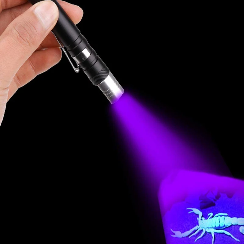 Mini UV Taschenlampe LED Lampe 395nm SchwarzlichtBernstein Schwarzlich Handlampe