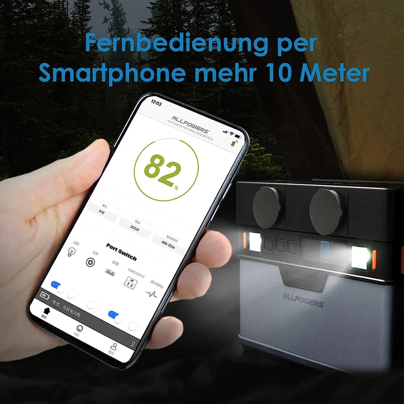 ALLPOWERS Solar Tragbares Powerstation 78000mAh 300W Tragbar mit AC/USB-Ausgang