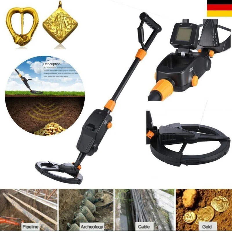 Profi Metalldetektor Set Kinder Wasserdicht LCD Schatzsuche mit Zubehör